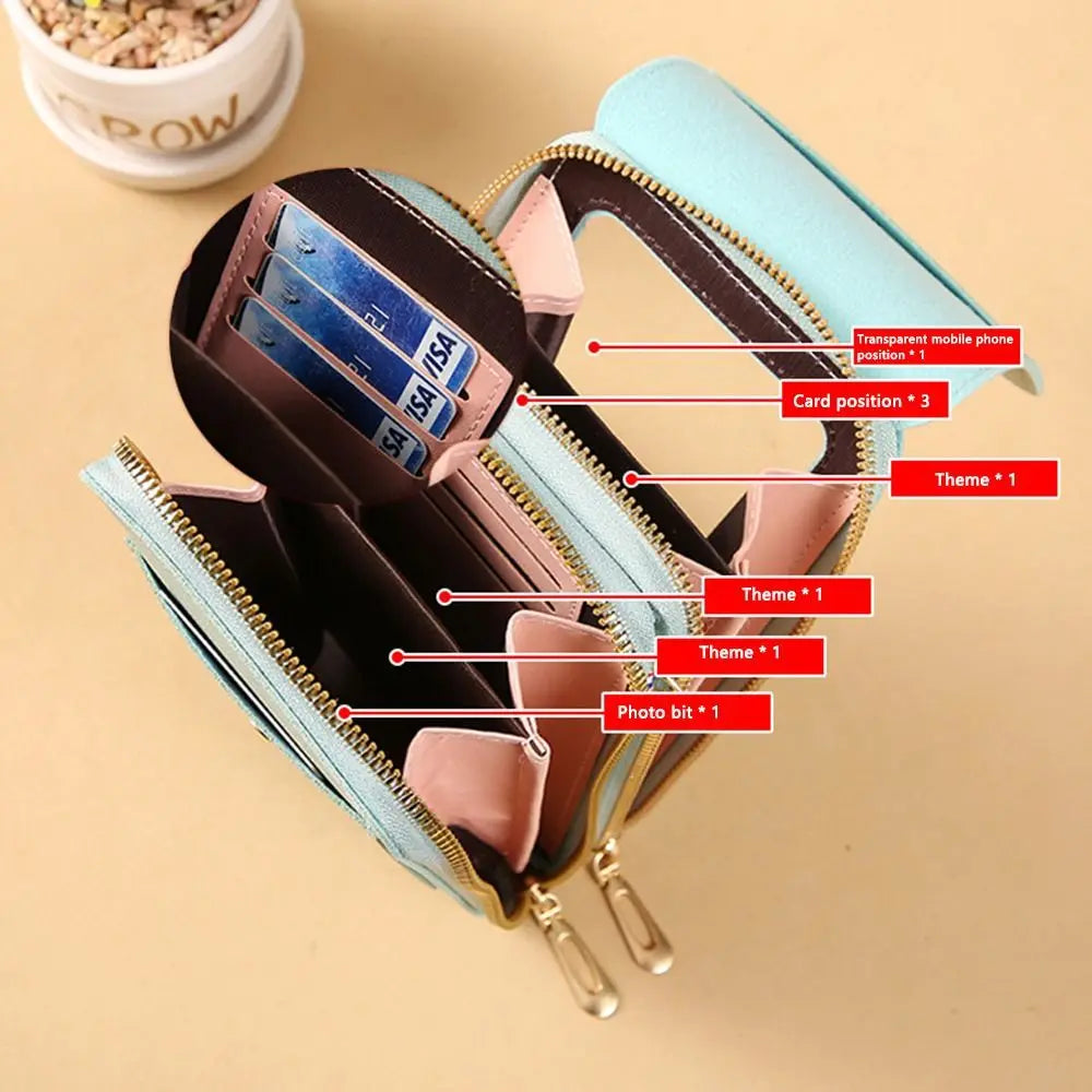 Smartphone Women RFID Handbag Crossbody Bags Touch Screen Phone Bag RFID Anti Theft Purse