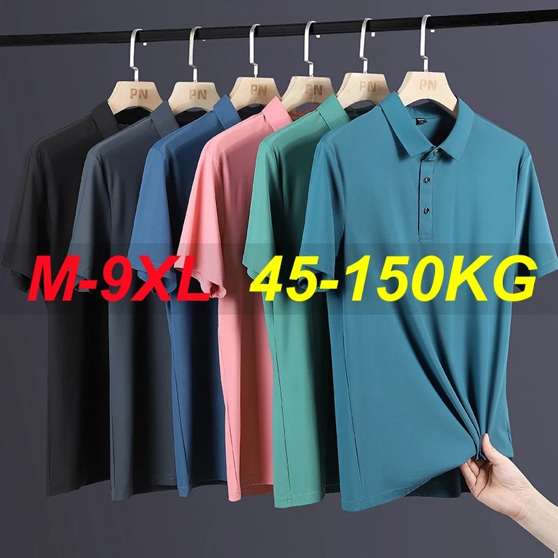 Men's Plus Size Ice Silk Polo Shirt – Quick Dry