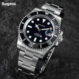 Sugess Watch of Men Diver 2130 Automatic Mechanical Wristwatch Date Sapphire Crystal Luminous Ceramic Bezel Waterproof 200M S421