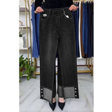 Women's Wide Leg High Waist Stretch Denim Jeans