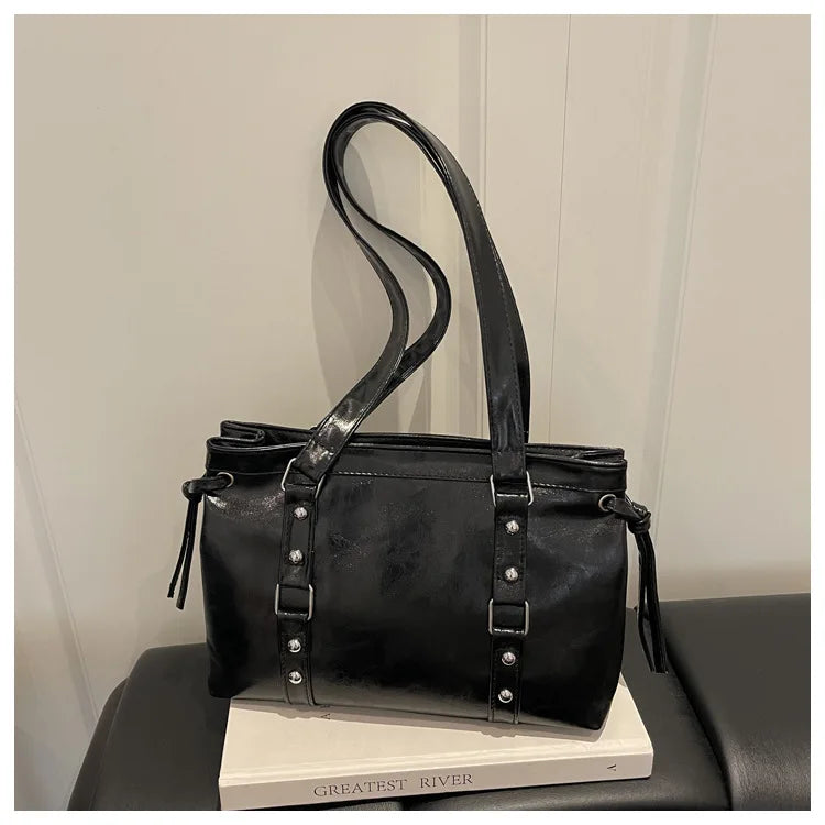Women's Retro PU Leather Shoulder Tote Bag