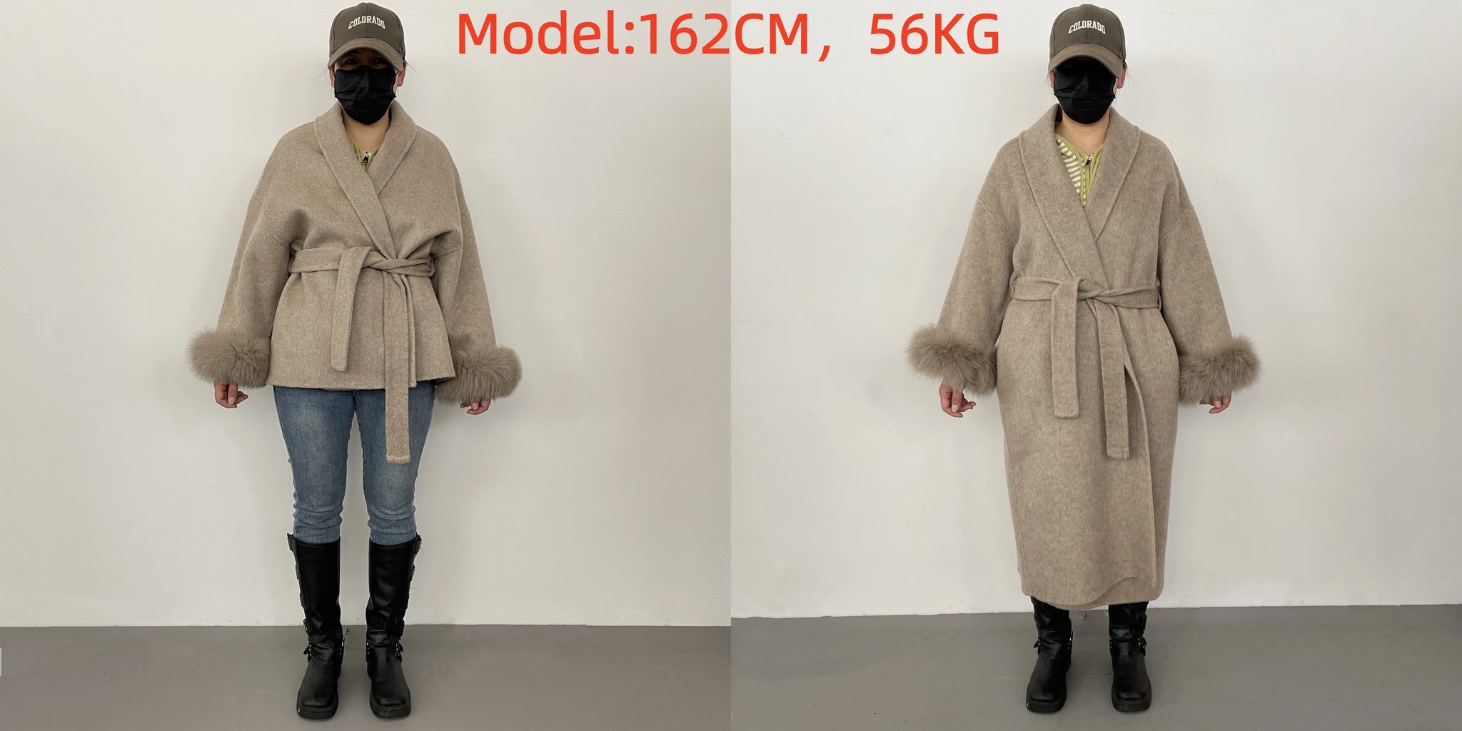 Double-Sided Wool & Fox Fur Jacket