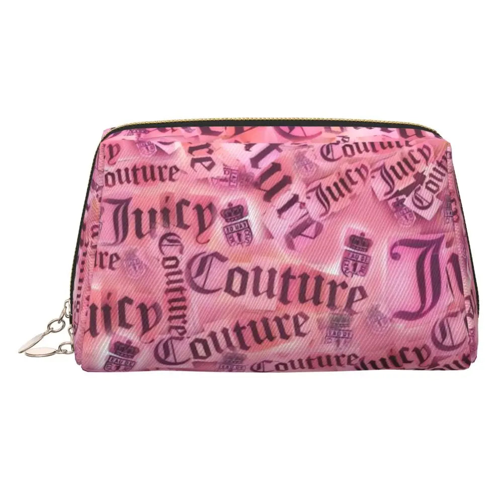 J-Juicy-C-Couture Makeup Bag Zipper Pouch Travel Cosmetic Bags Large Leather Portable Cosmetic Bag for Women