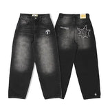 Y2K Retro Centipede Embroidered Oversized Wide-Leg Gothic Jeans
