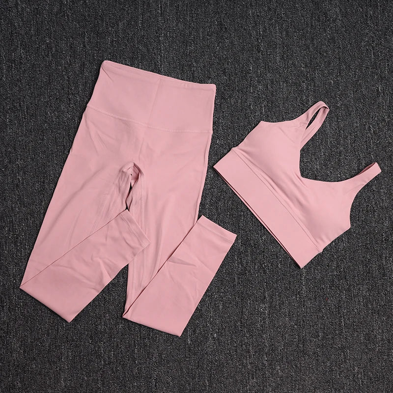 TRY TO BN Gym Sets Woman 2 Piece Sports Bra High Waisted Leggings Fitness Sportswear Women's Tracksuit Yoga Wear Workout Clothes