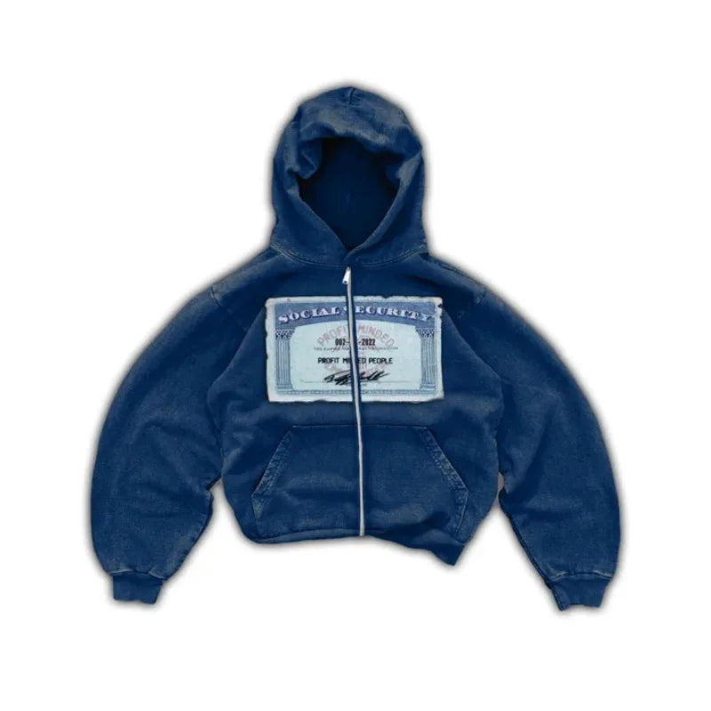 Men's Dollar Print Zip-Up Hoodie