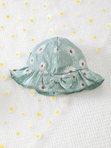0-18 Months Baby Girl Clothes Set 2Pcs Daisy Print Romper Ruffle Bow Jumpsuit + Hat Summer Infant Newborn Casual Clothing Outfit