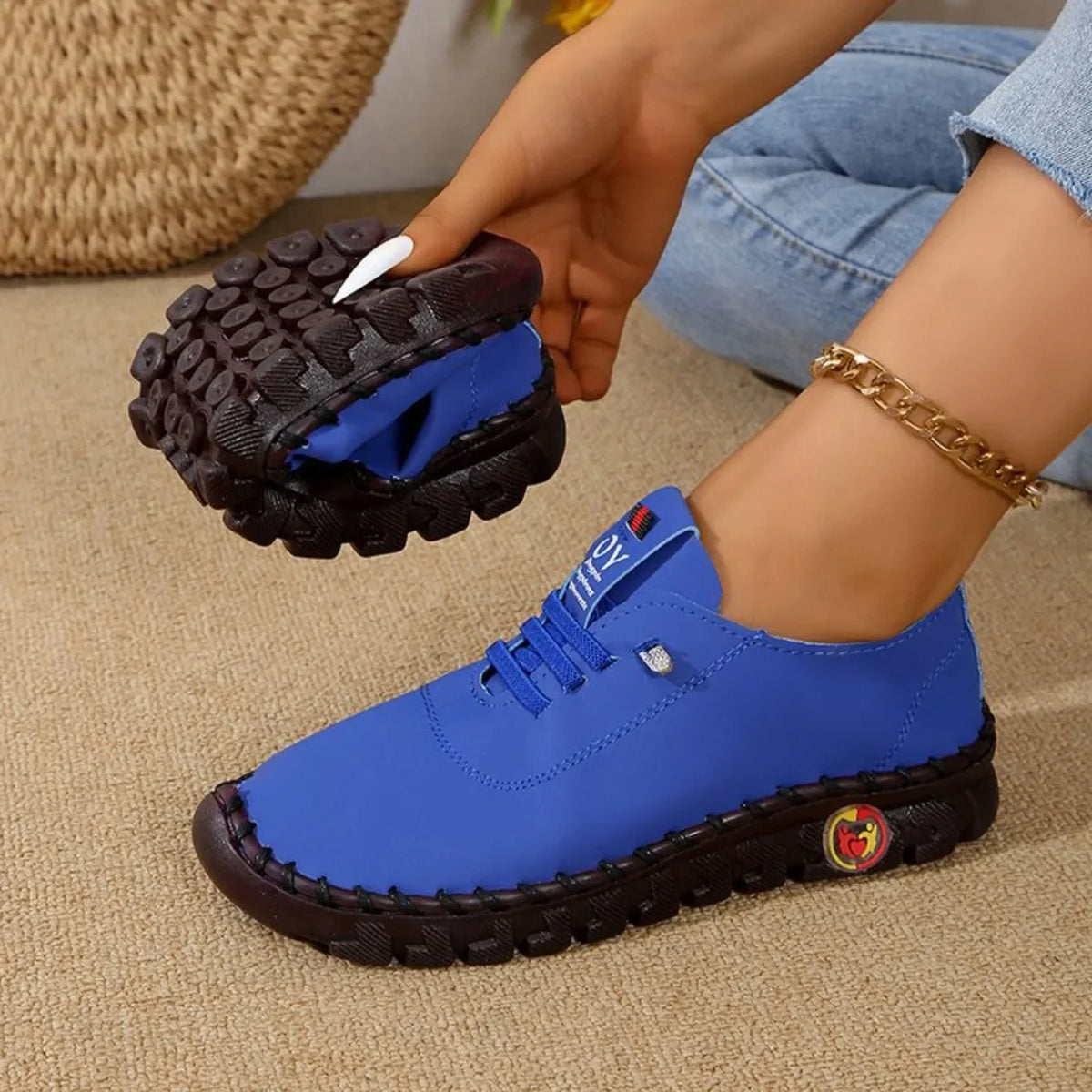Women Sneakers Spring Summer 2025 New Soft-soled Roman Sneakers Breathable Retro Stitching Muffin Bottom Plus Size Women Shoes
