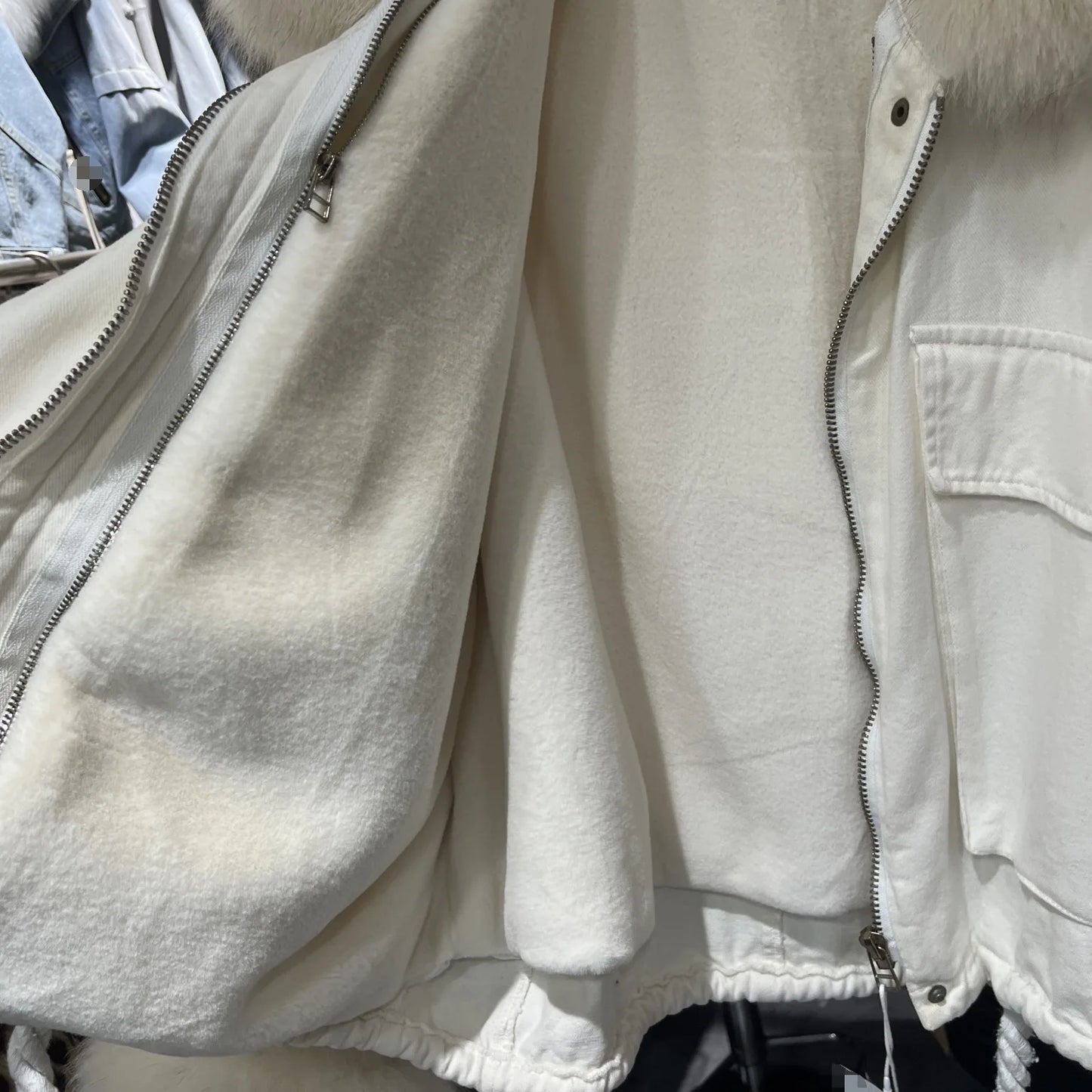 Women's Fox Fur Denim Winter Jacket – 2025 USA Streetwear Edition