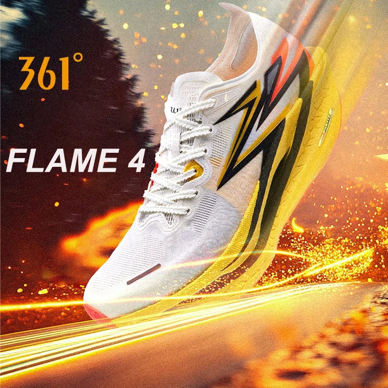 361 Degrees Flame 4.0 Men Running Shoes New Carbon Plate Racing Marathon Stable Rebound Traction Jogging Male Sneakers 672512205