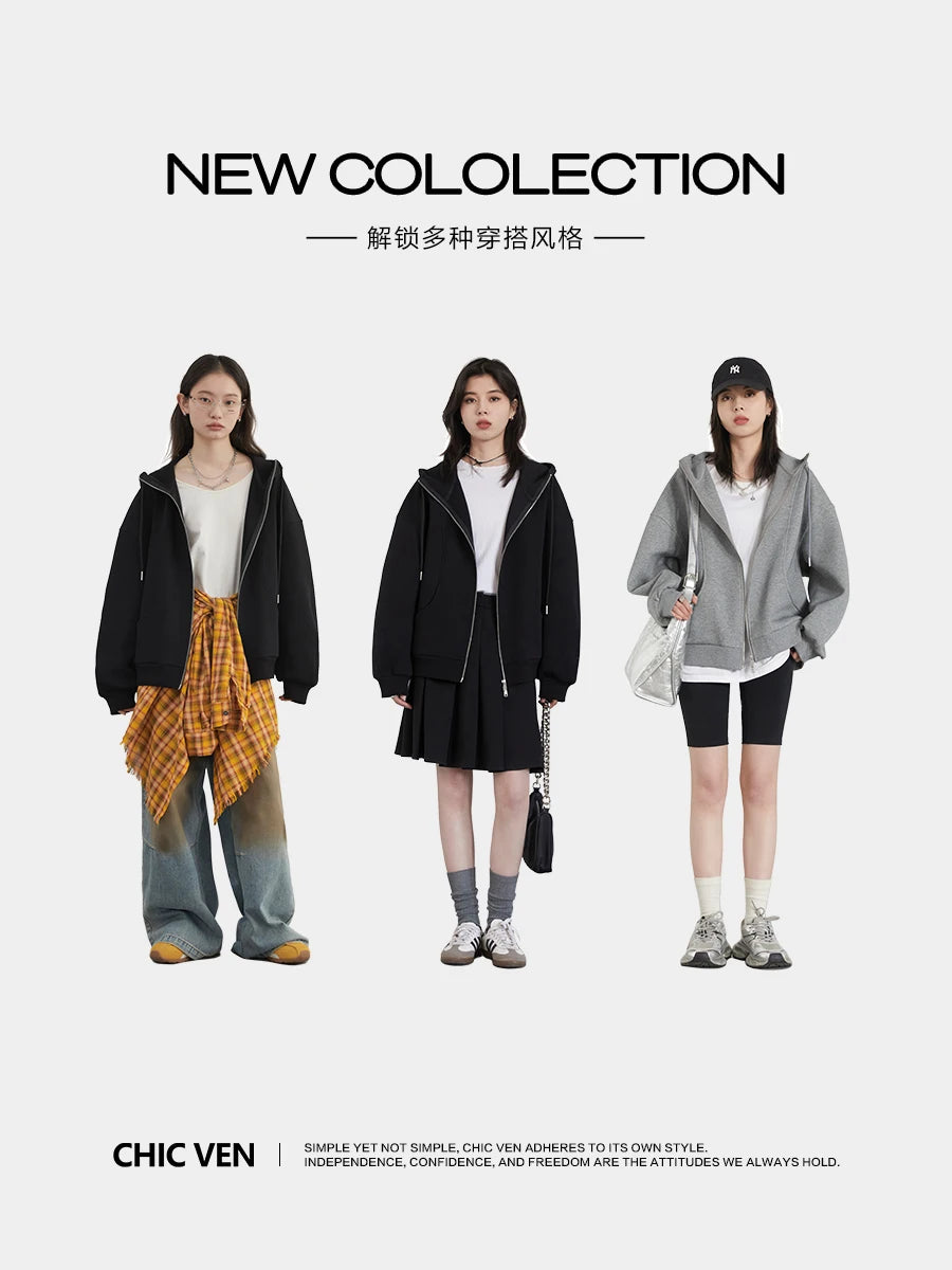 Women’s Relaxed Cotton-Blend Drawstring Hoodie