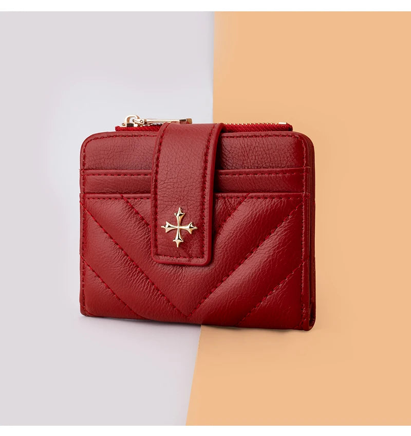 Baellerry New Short Simple Women Wallet High Quality Card Holder Buckle Zipper Coin Pocket Female Purses Small Women's Card Bag
