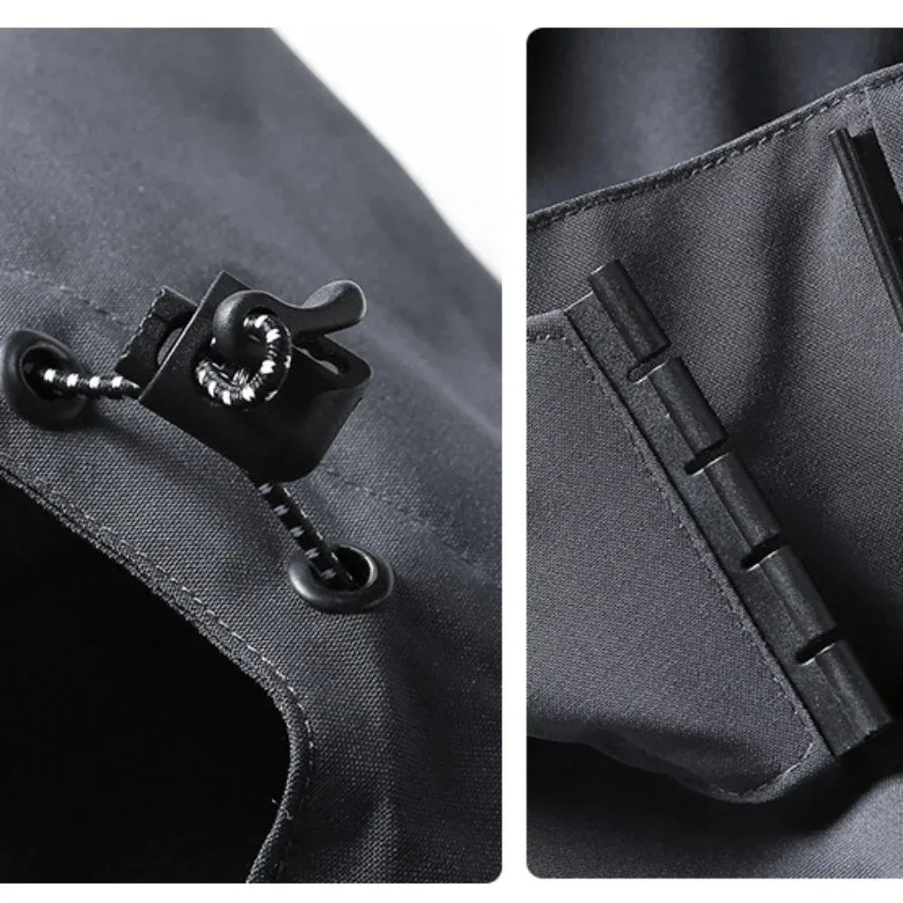 Men’s Hooded Rain Jacket with Detachable Hood