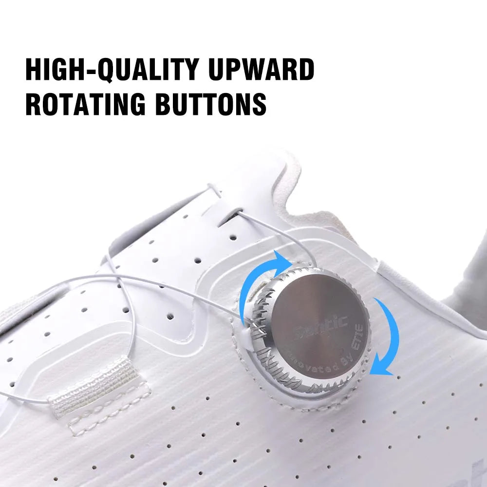 Santic Men Cycling Shoes Carbon Fiber Outsole Road Bike Shoes Women Breathable ATOP Reel Knob Lacing System WZS24043