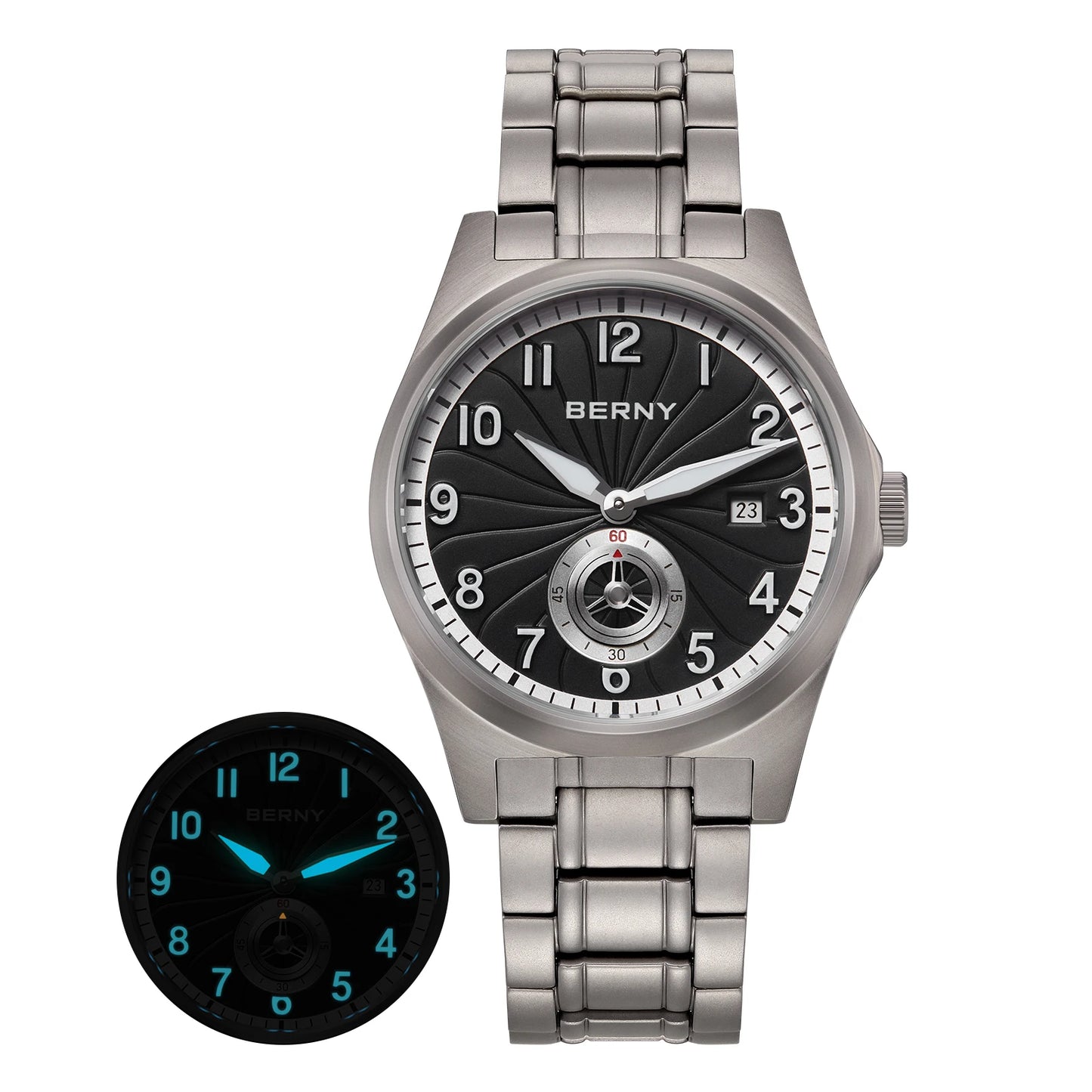 BERNY Full Titanium Automatic Men Watch Super Luminous Mechanical Wristwatch with 10ATM Waterproof Sapphire ST1731 Men Watches