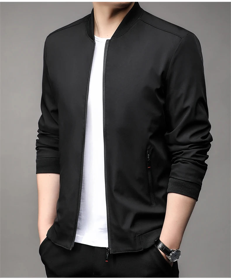 Men’s Classic Baseball Collar Casual Jacket