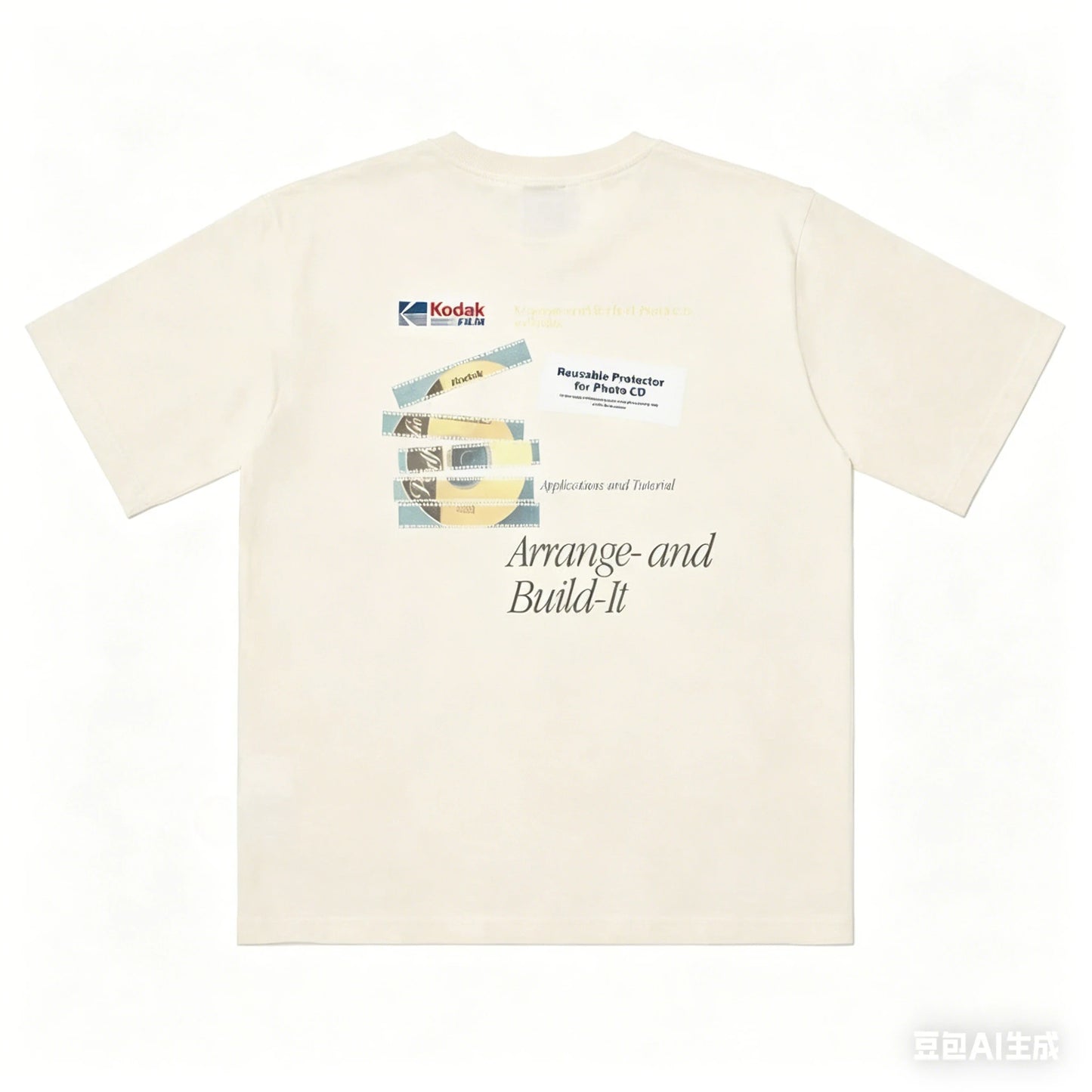 Kodak Vintage Film Print Cotton T-Shirt — Men's Casual Streetwear Tee