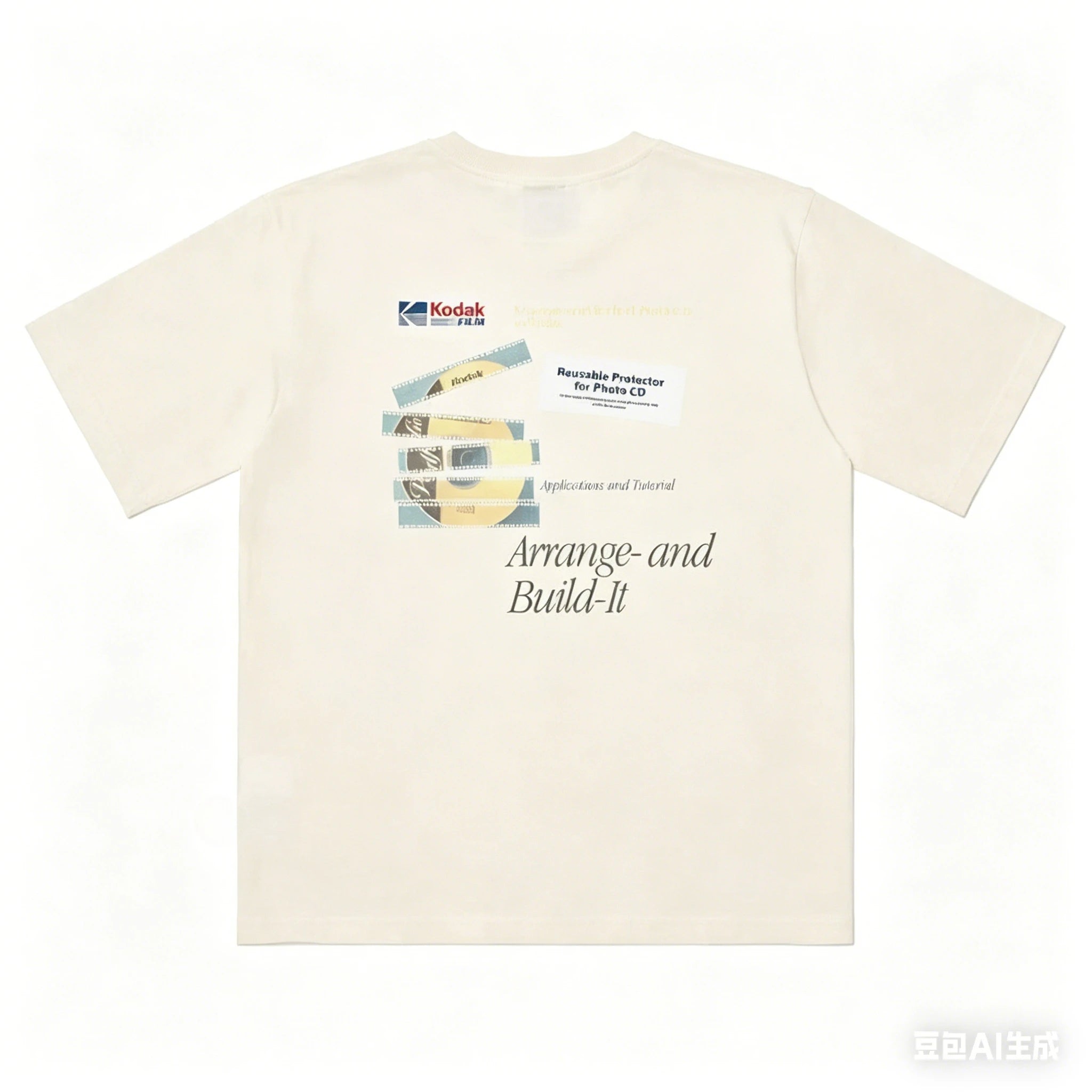 Kodak Vintage Film Print Cotton T-Shirt — Men's Casual Streetwear Tee