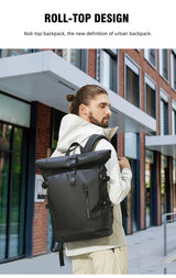 Heroic Knight Men's Backpack Waterproof Roll Top Backpack Women Travel Expandable USB Charging Large Capacity Laptop Bag Mochila