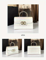 Advanced Ostrich Pattern Diamond Inlaid Women's Handbag New Fashionable High-End Shoulder Crossbody Bag