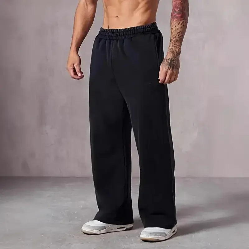 Men’s Loose Straight-Leg Fleece Basketball Pants