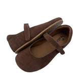 Tipsietoes 2026 Sprinng Autumn Barefoot Cow Suede Genuine Leather Women Ballerina With Zero Drop Flat Soft Sole Wider Toe Box