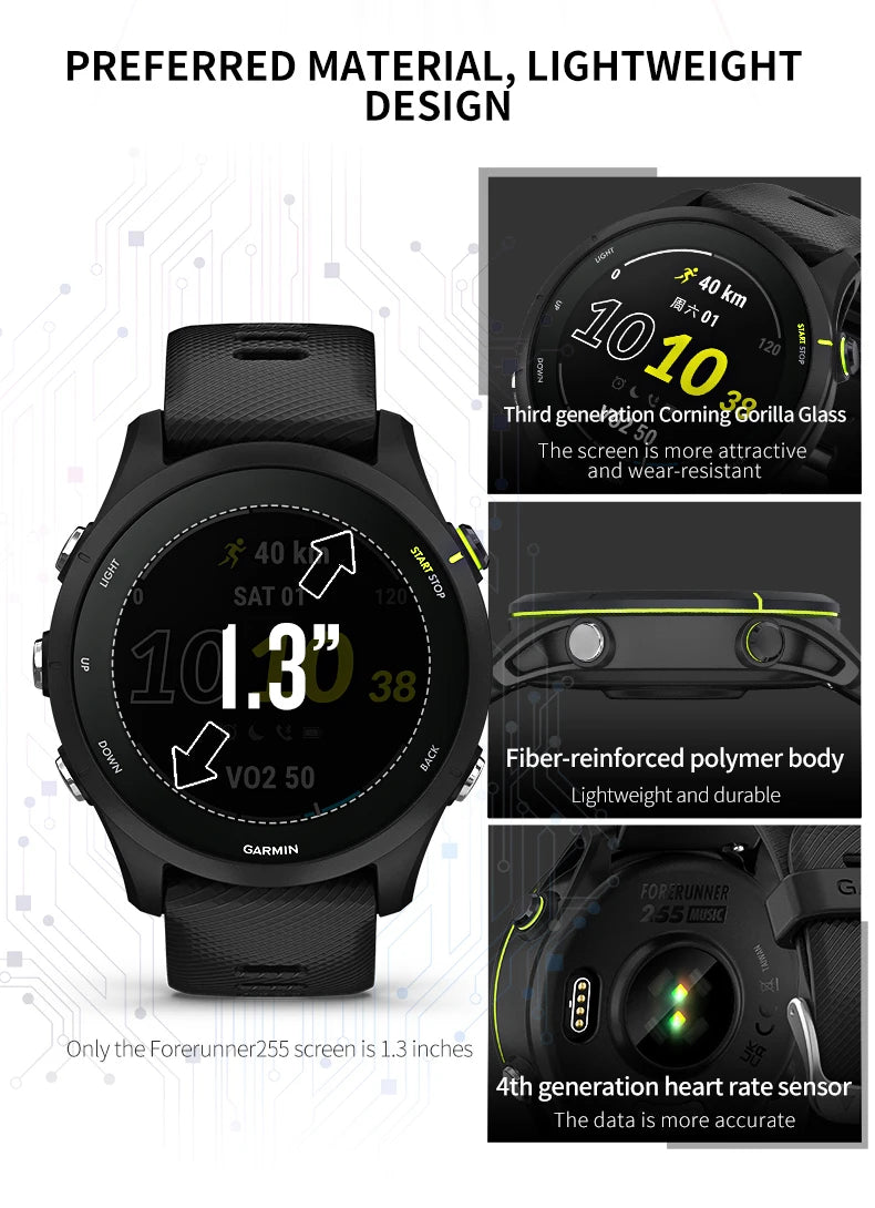 Garmin Forerunner 255 Professional Running, Riding, Swimming, Triathlon Marathon Track and Field Training smartwatch