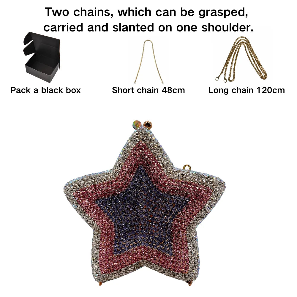 New Star Diamond Dinner Bag Foreign Trade Banquet Diamond Hand Bag Women's Bag Starr Lane Stone Crach