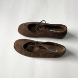Round Toe Mary Jane Flats with Butterfly Knot