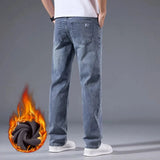 Men's Fleece-Lined Straight-Leg Stretch Jeans