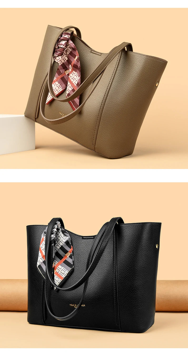 Genuine Brand Women Tote Bag High Quality Soft Leather Large Ladies Shoulder Crossbody Bag Luxury Female Shopping Handbag A Main