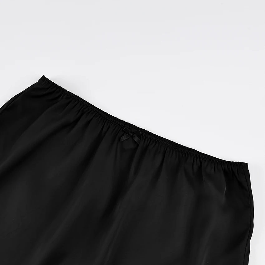 Elegant High-Waist Satin Mini Skirt