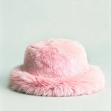 Soft Faux Fur Bucket Hat Women Winter Faux Fur Hat Luxury Fluffy Plush Russian Style Hat Personality Fishermen Hat шапка женс