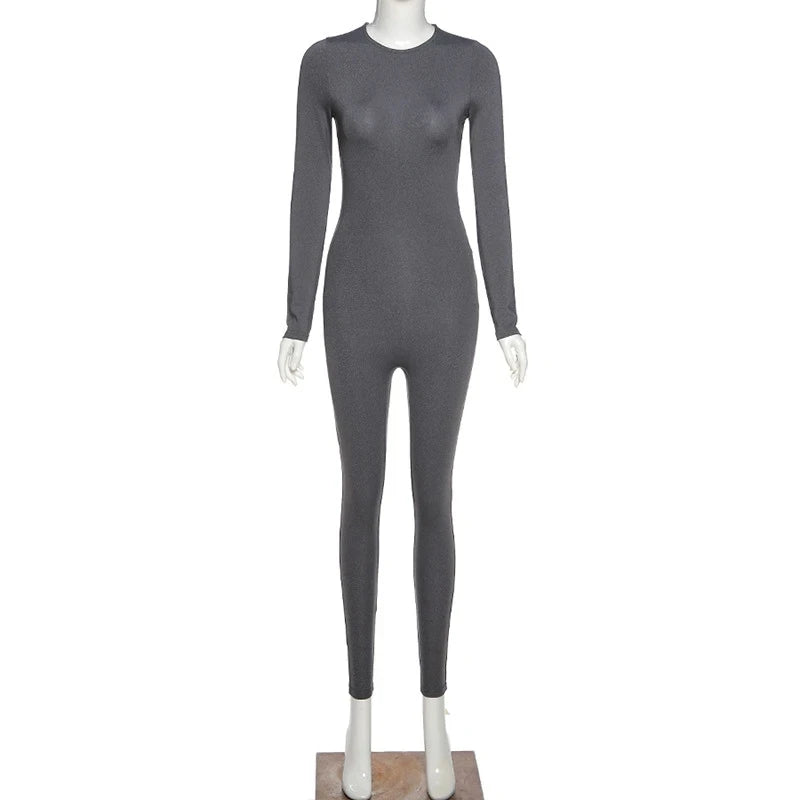 Long Sleeve Slim Fit Ski-Style Jumpsuit - Athletic Streetwear
