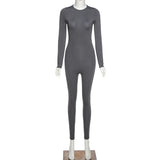 Long Sleeve Slim Fit Ski-Style Jumpsuit - Athletic Streetwear