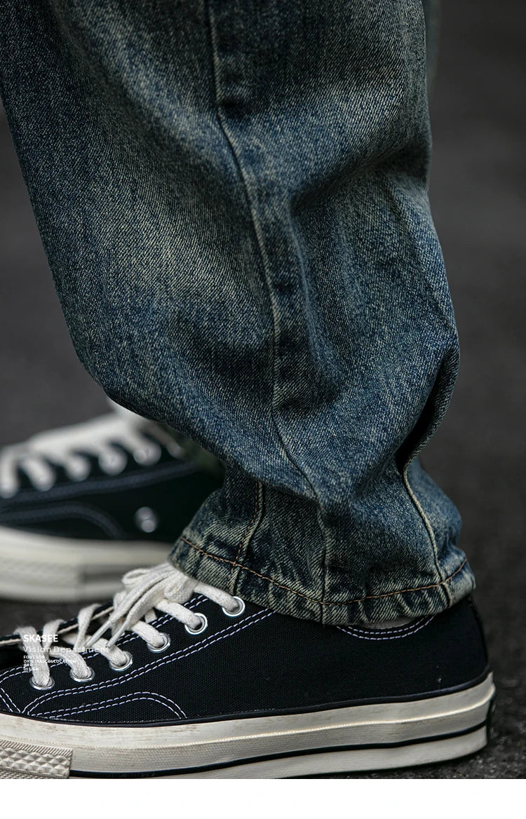 Men's Loose Fit Denim Cargo Jeans