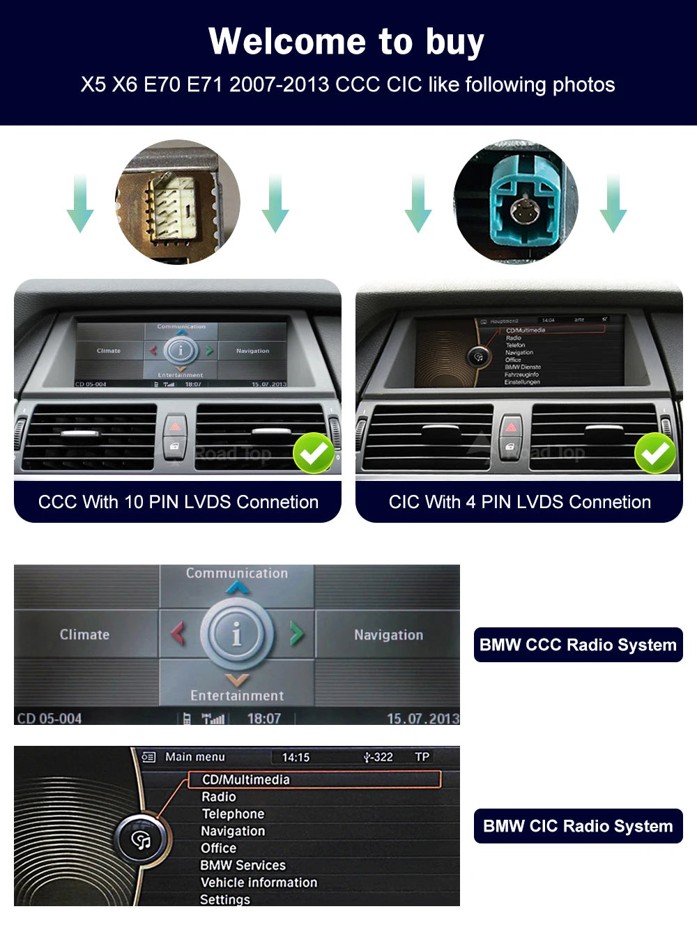 BMW X5 X6 Wireless CarPlay & Android Auto Screen
