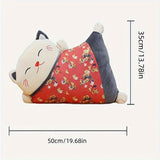 Japanese style lucky cat pillow dual-use sofa back cushion office seat belt waist cushion car lumbar pillow
