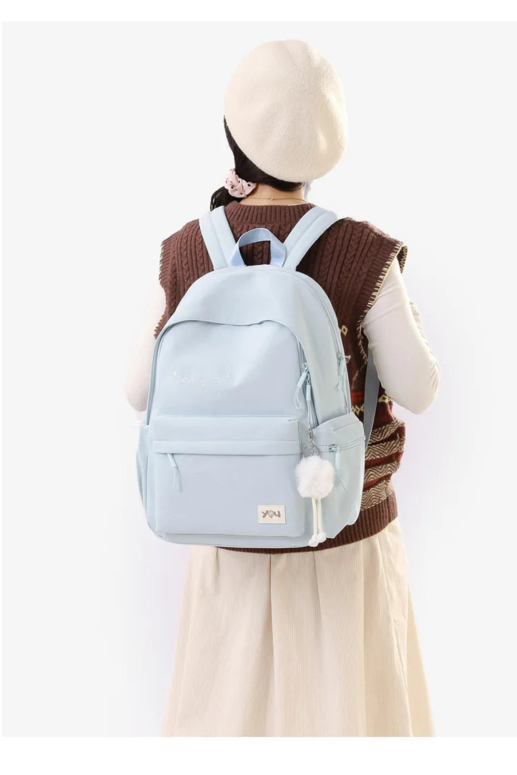 2026 Female Fashion Men High Capacity Waterproof College Backpack Trendy Women Laptop School Bags Cute Girl Travel Book Bag