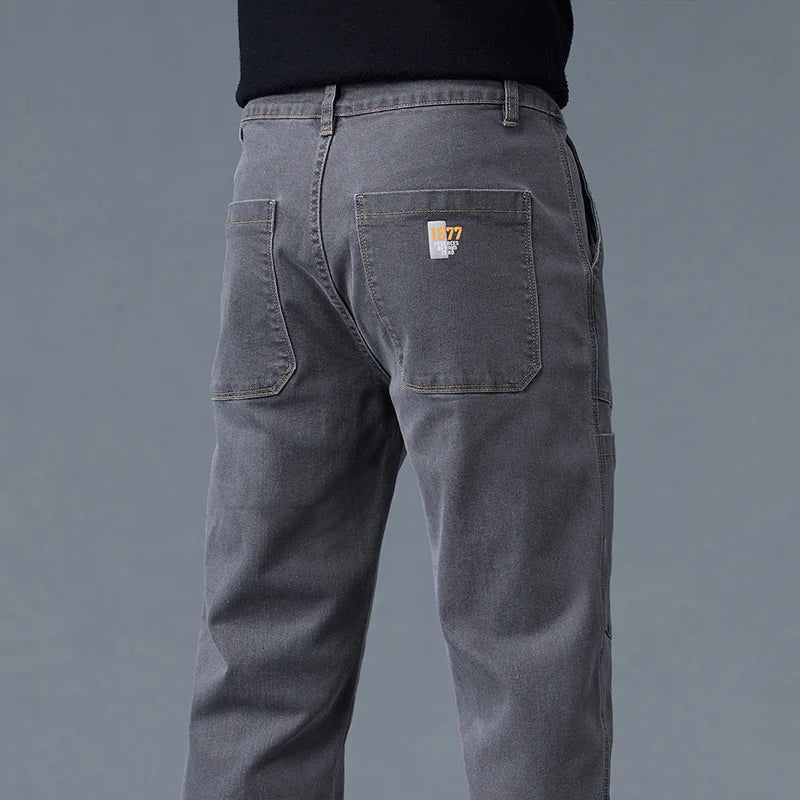 Men’s Fashion Print Straight-Cut Jeans