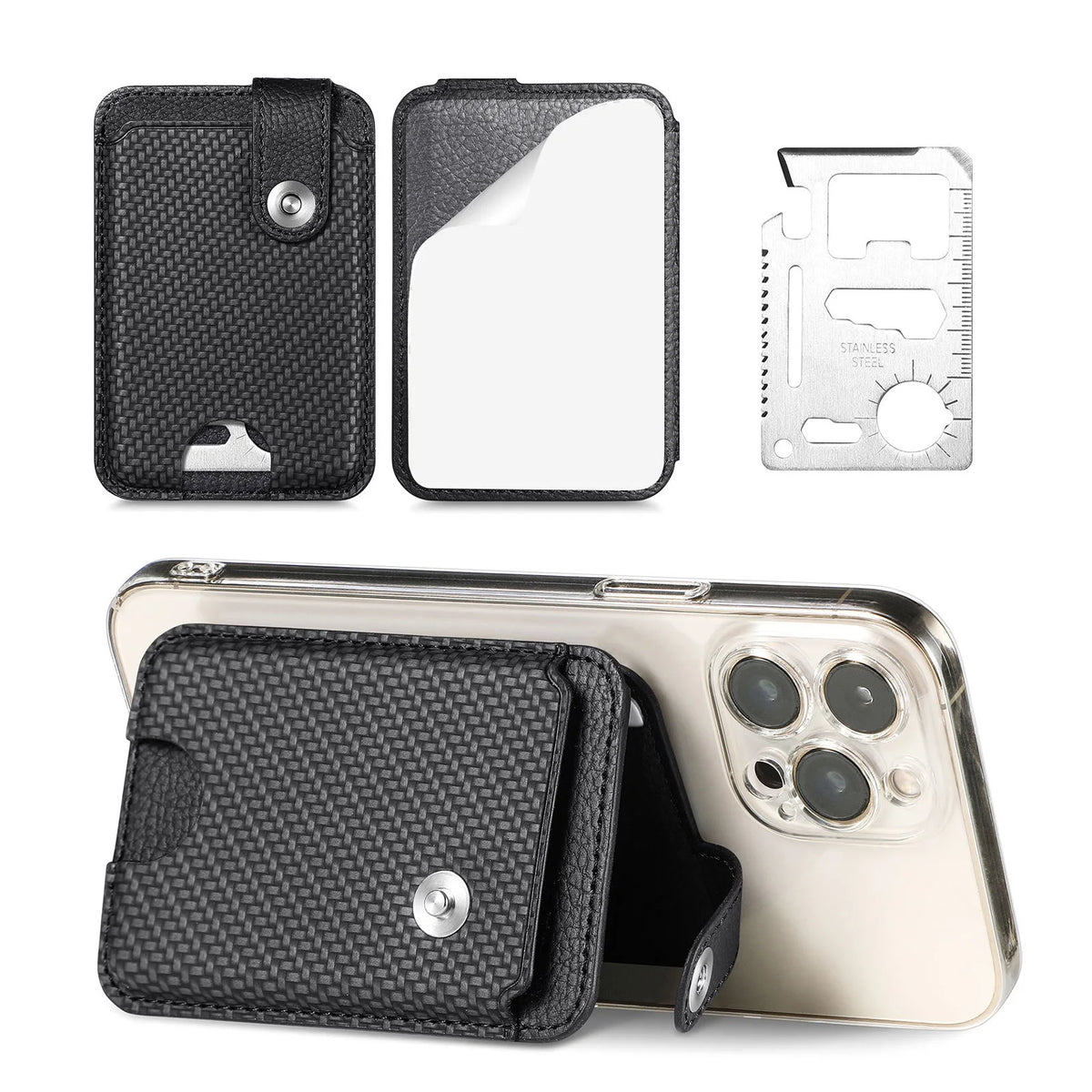 Fashion Phone Card Holder 2 Folded Cell Phone Wallet Sticker Phone Mount Wallets For Women Men