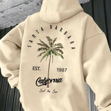 Unisex Palm Leaf Print Pullover Hoodie