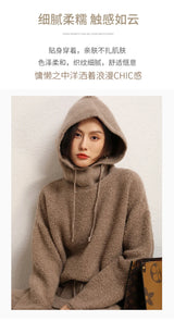 Women's Pure Cashmere Knit Beanie & Scarf Hat