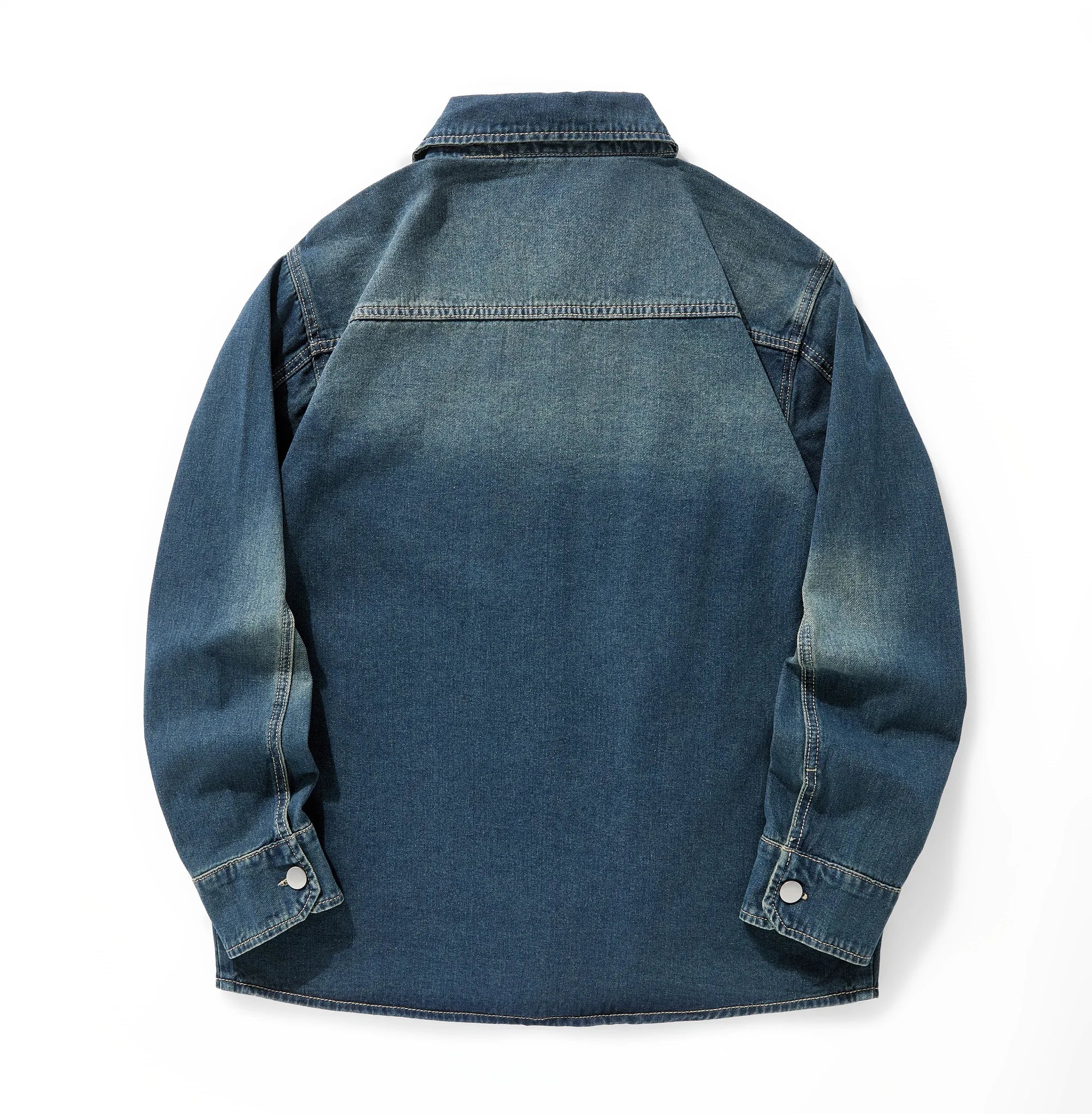Men's Casual Denim Shirt Jacket Classic Button Up Workwear Style Jean Coat for Spring Fall
