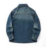 Men's Casual Denim Shirt Jacket Classic Button Up Workwear Style Jean Coat for Spring Fall