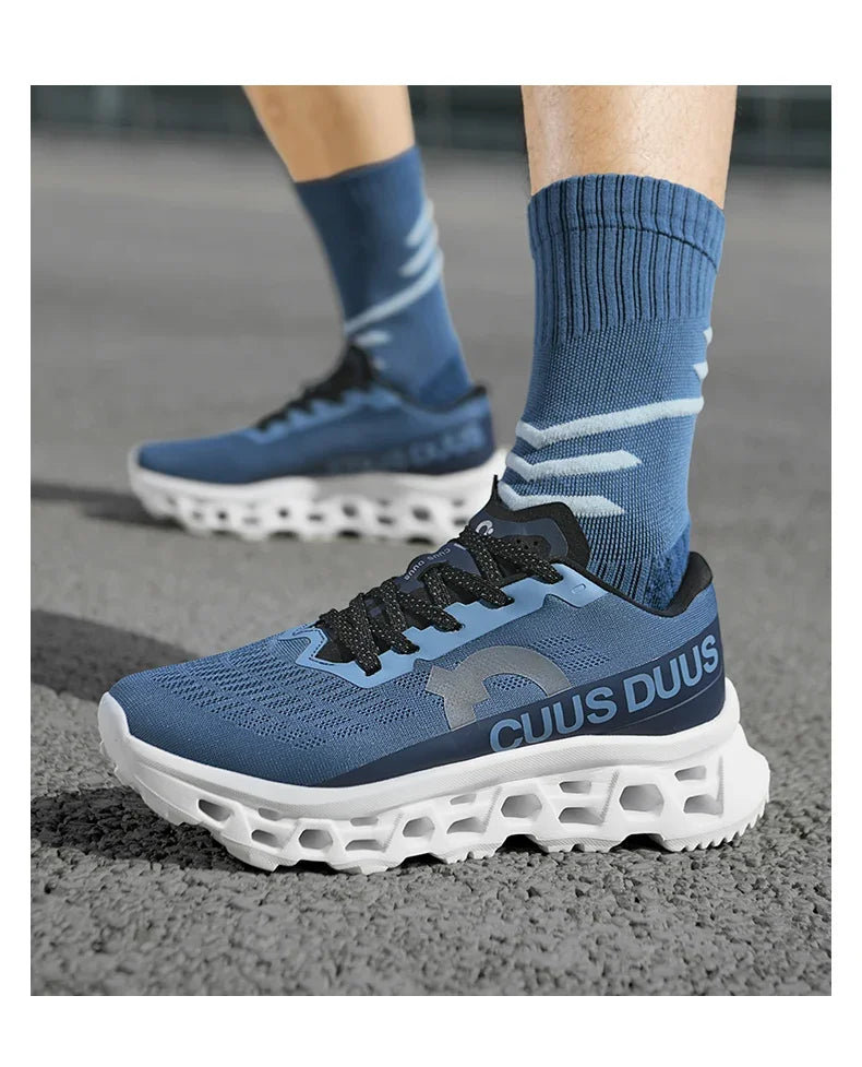 Casual Sneakers Men's Cushion Running Trainers Shock Absorbing Supercritical EVA Sneakers Breathable Fitness Athletic Shoes