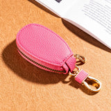 Portable Keychain Wallet for Men Women Large-Capacity Double Zipper Key Pouch Bag Suede Leather Key Case Unisex Coin Purse