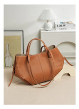 2025 leather shoulder bag versatile niche handbag, top layer cowhide commuting high-end feeling, large capacity tote bag for wom