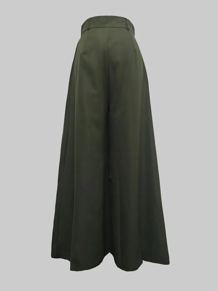 Women's High-Waisted Pleated Wide-Leg Pants