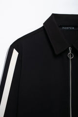 2024 New Women Casual Black Trousers Suits Sports Short Jacket + Female Vinatge Black White Patchwork Baggy Pants Street